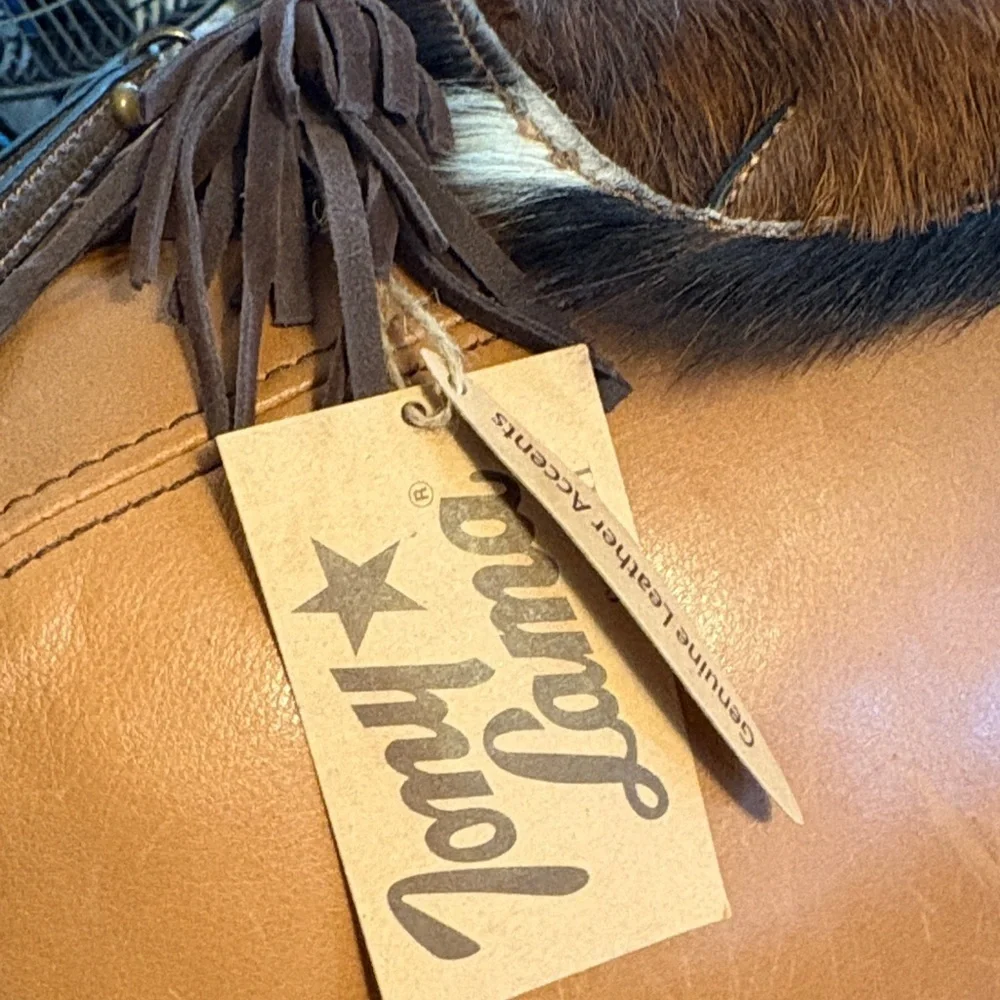 Tony Lama Brown Leather and cowhair wristlet Bag